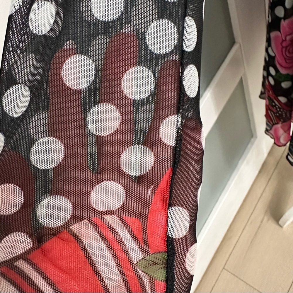 Desigual X María Escote Floral Polka Dot Mini Dress Medium Multicolor Artsy EUC - Picture 4 of 9
